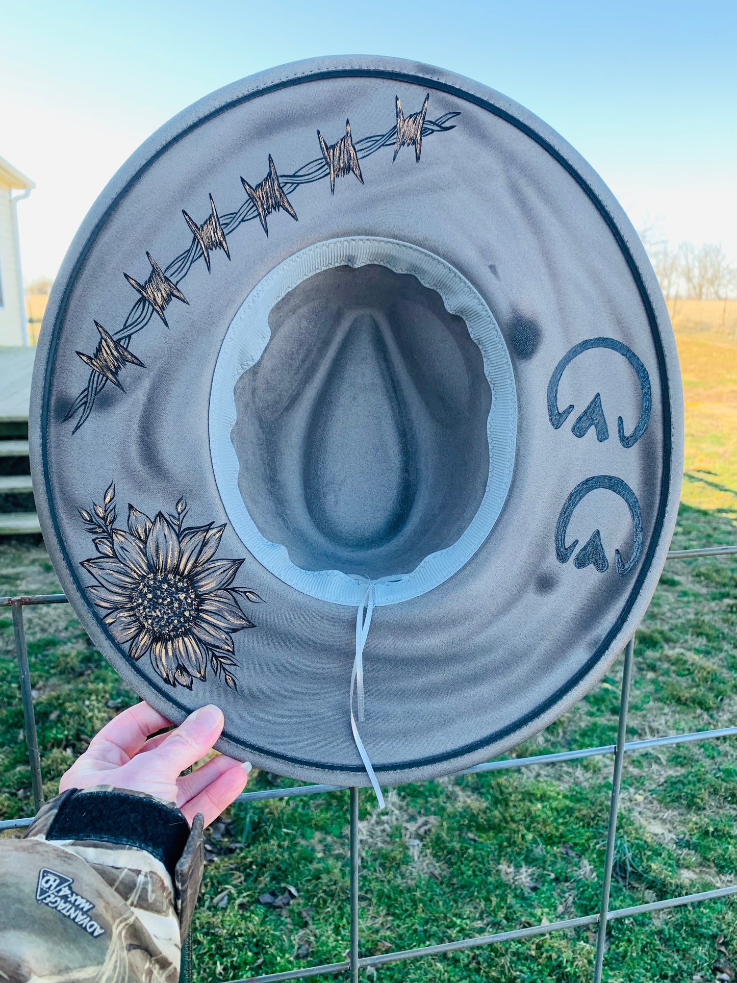 Hand Burned Rancher Hat "Hollywood" Design