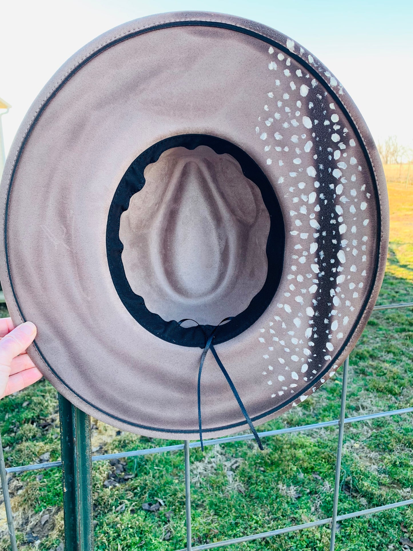 Hand Burned Rancher Hat "Sweet Fawn" Design