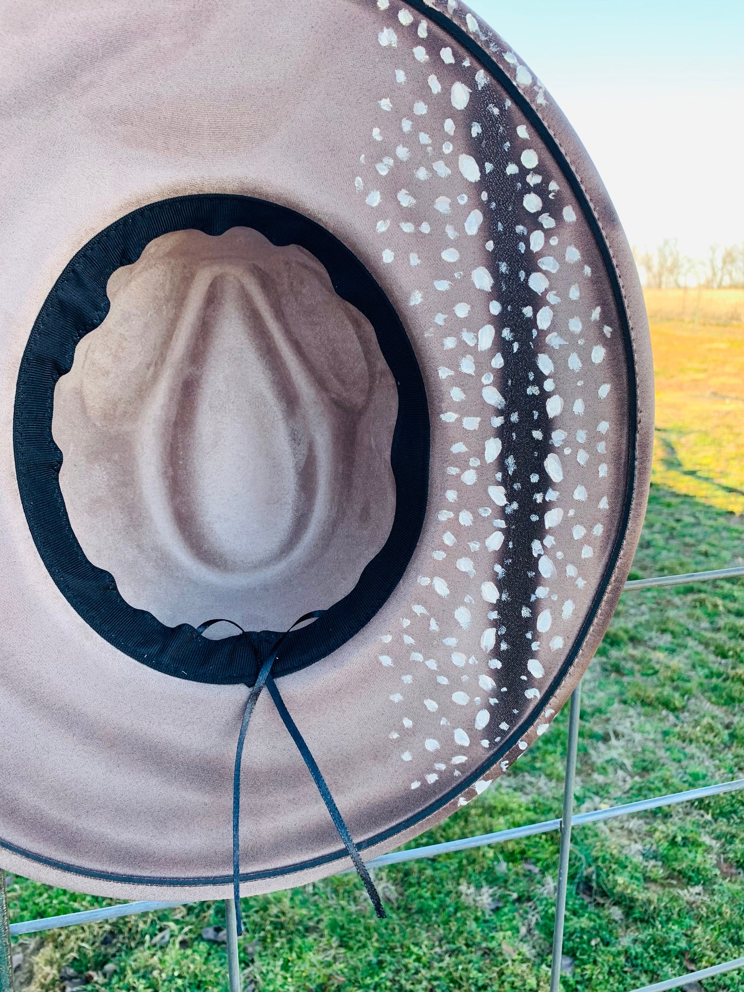 Hand Burned Rancher Hat "Sweet Fawn" Design