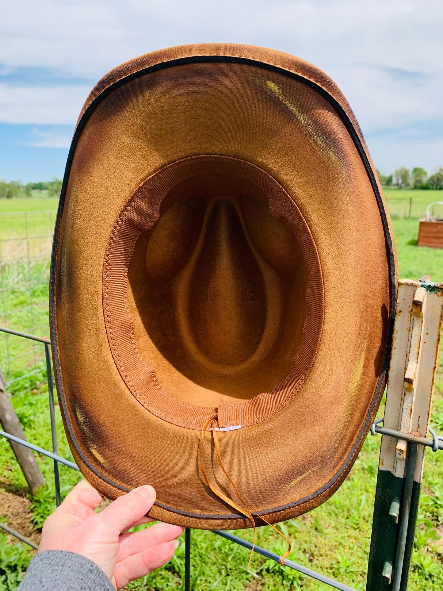 Hand Burned Youth Cowboy Hat with a Bronc Rider Design