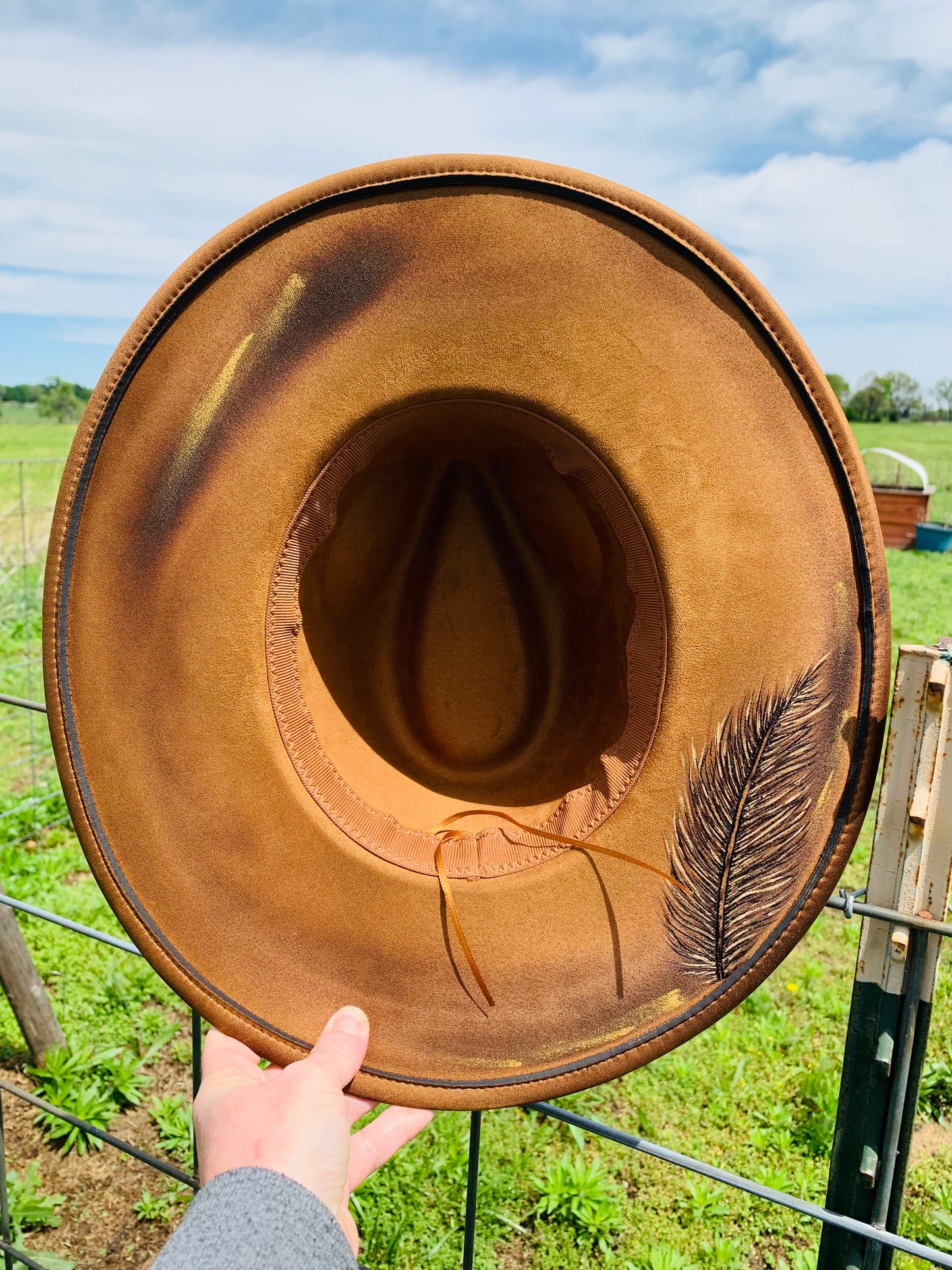 Hand Burned Rancher Hat "Mama Tried" Design