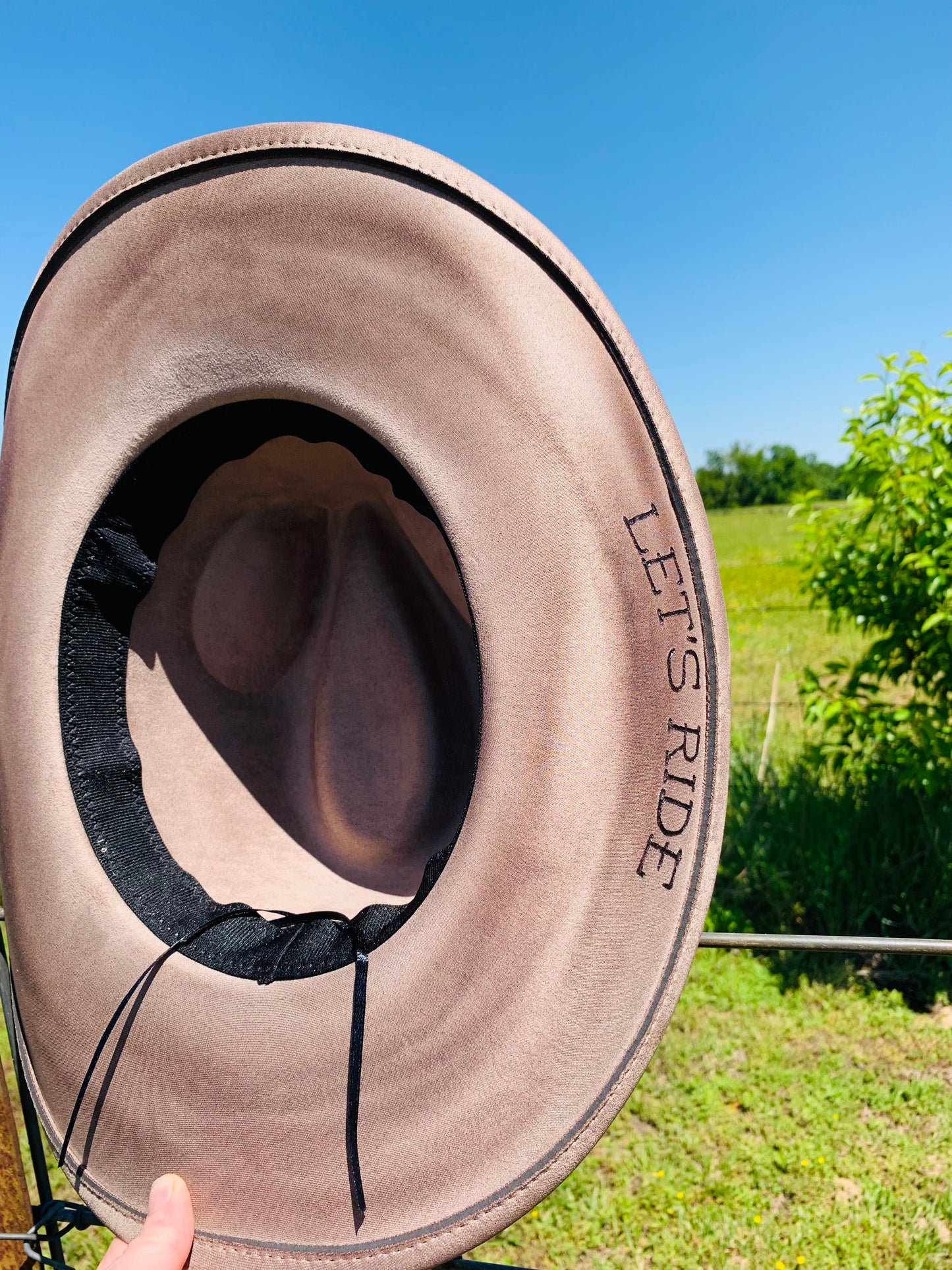 Hand Burned Cowboy Hat "One Horsepower" Design