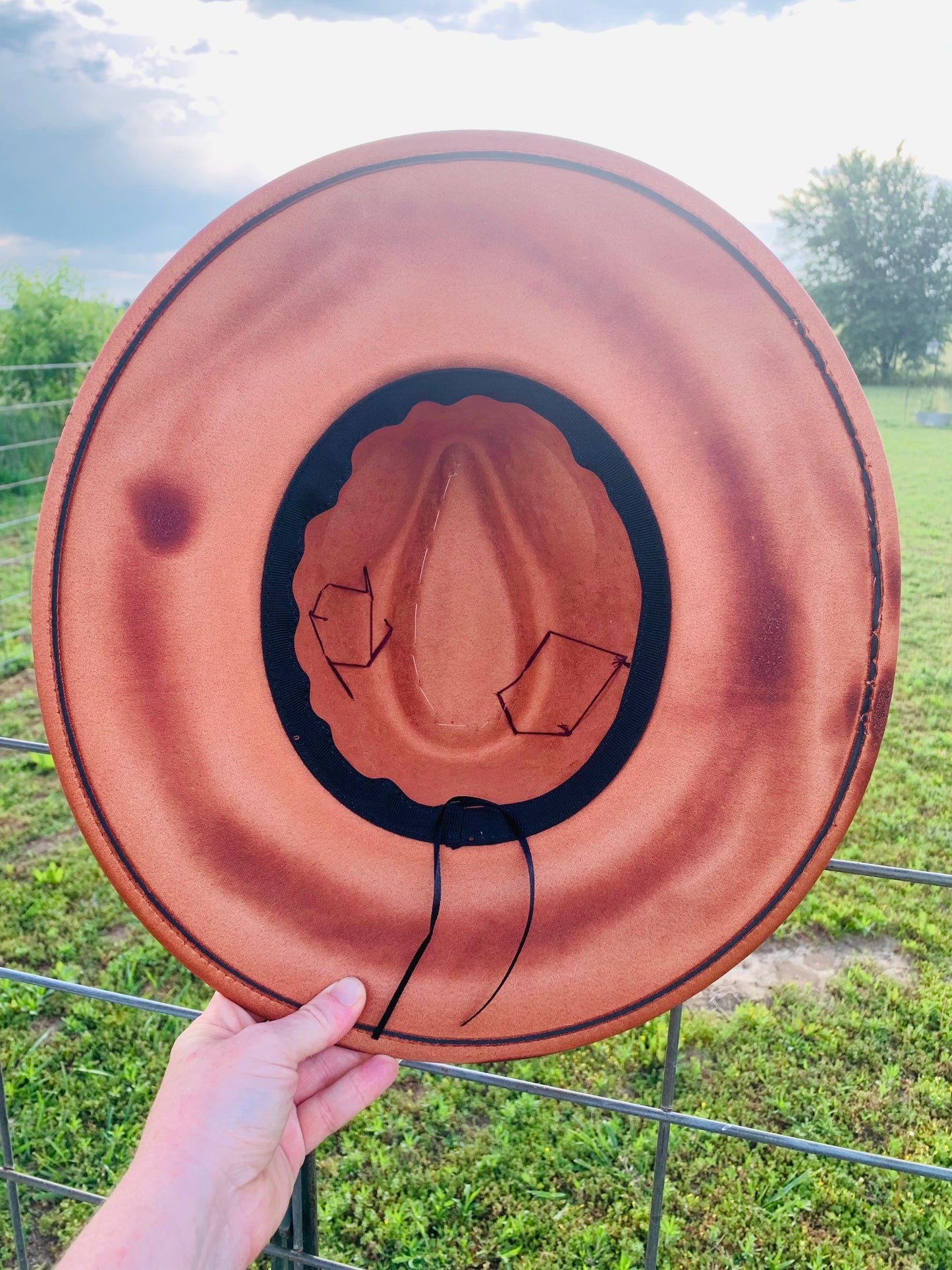 Hand Burned Rancher Hat "THE HELL I WON'T" Design