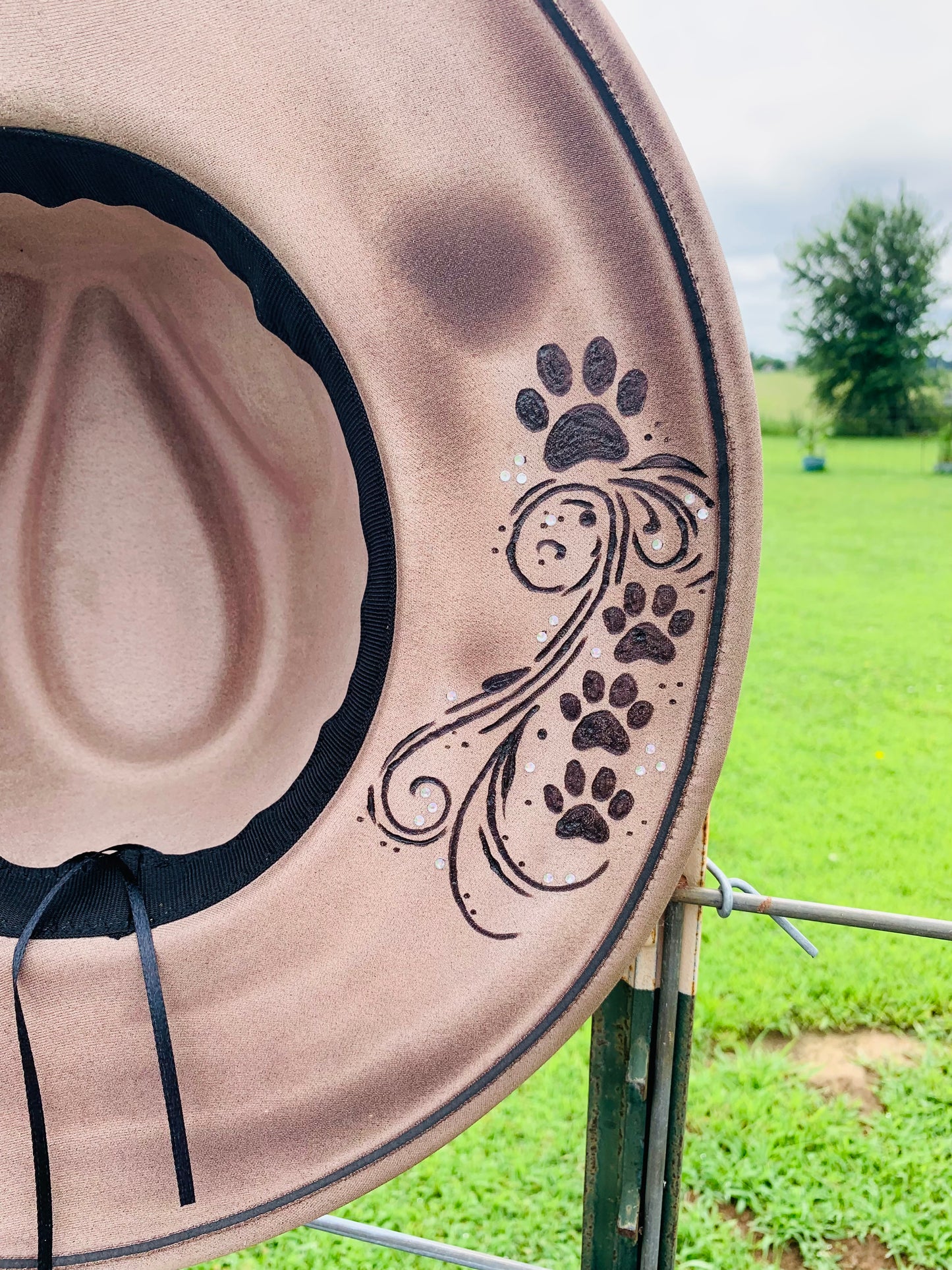 Hand Burned Rancher Hat "I'll Miss You Furrever" Design