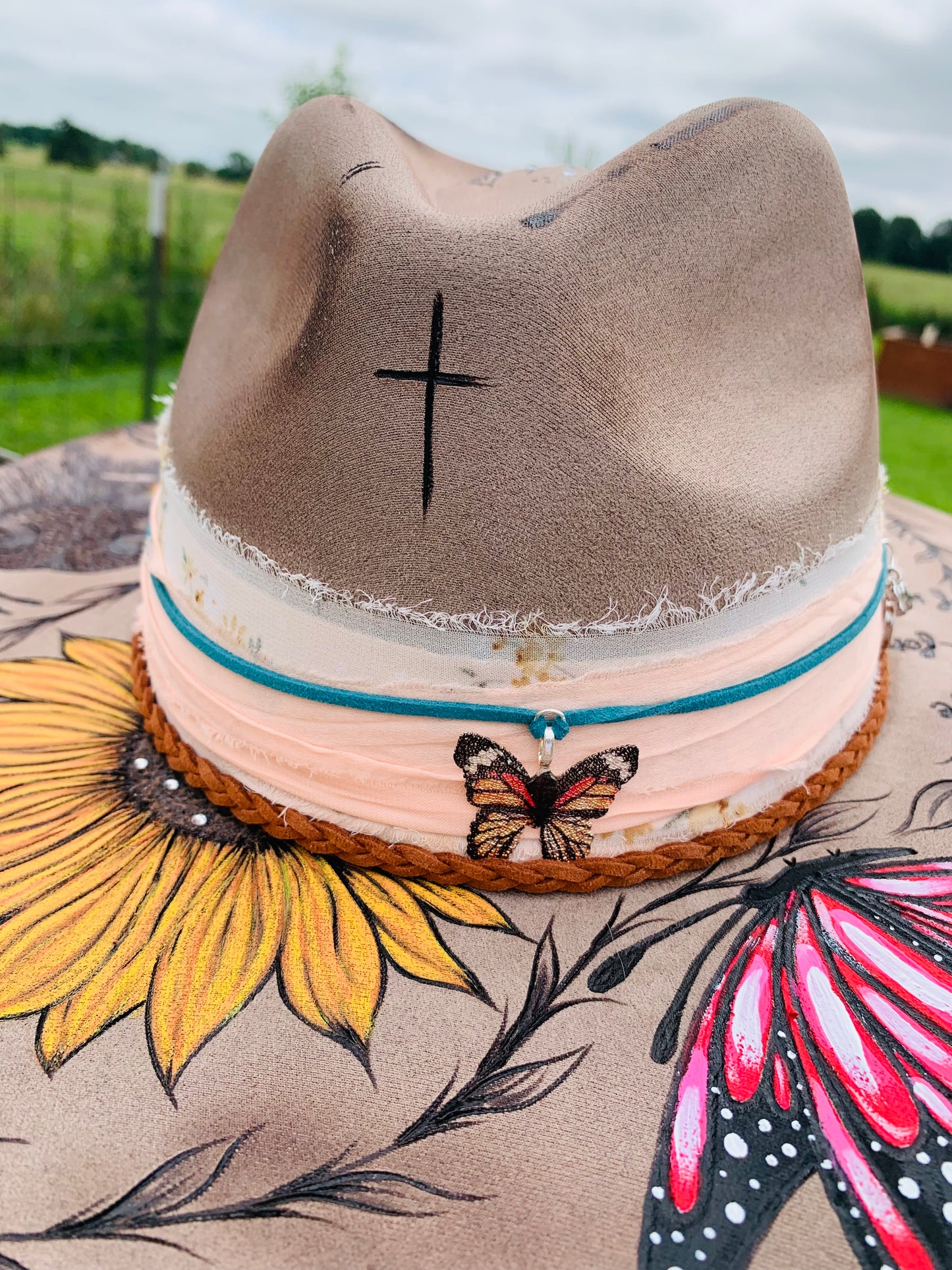 Hand Burned Rancher Hat "I'll Miss You Furrever" Design