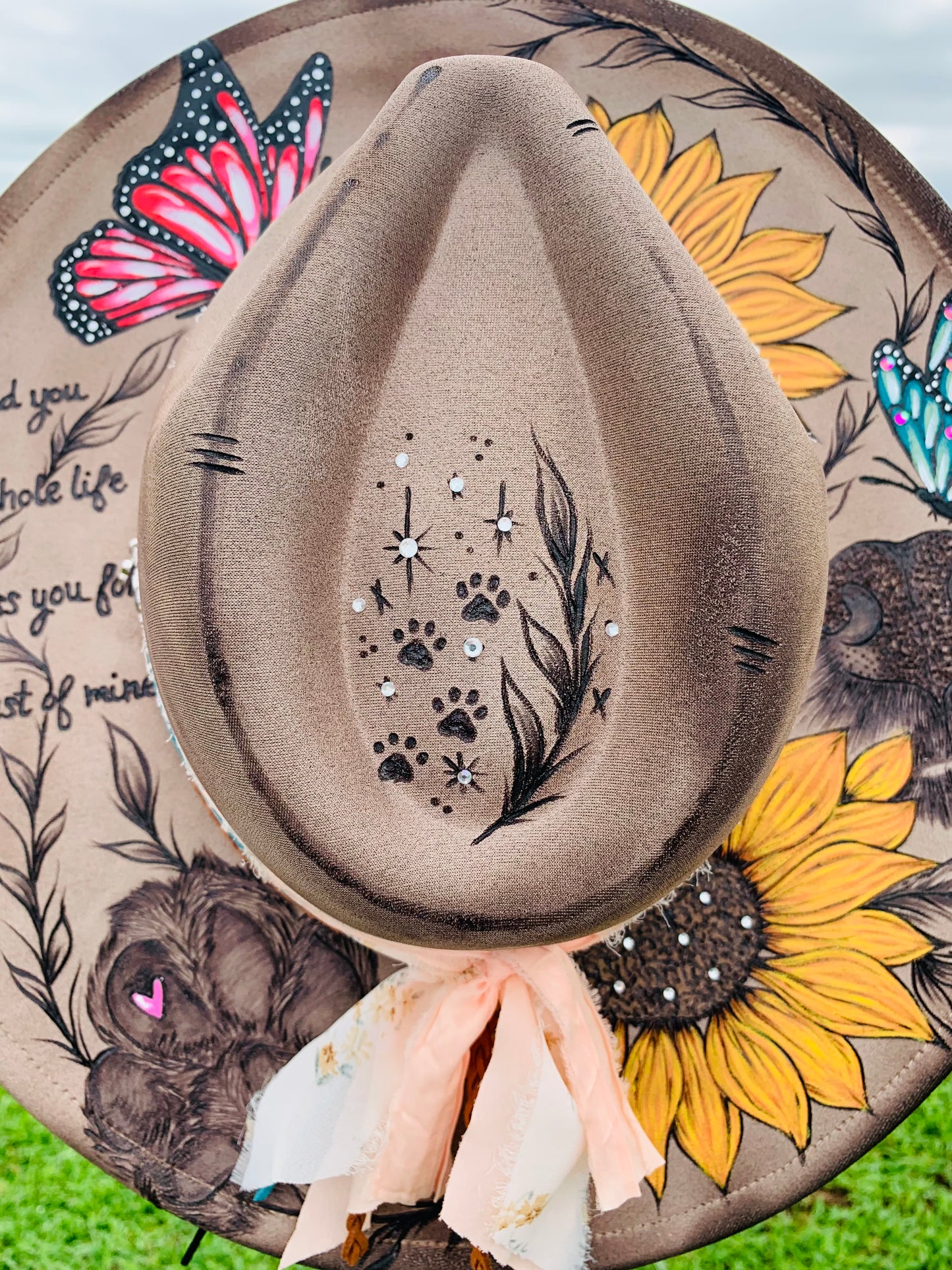 Hand Burned Rancher Hat "I'll Miss You Furrever" Design