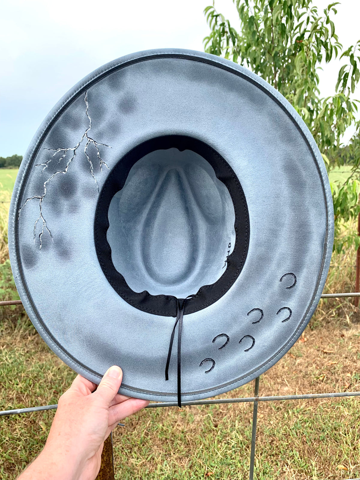 Hand Burned/Hand Painted Rancher Hat "I Am The Storm" Design
