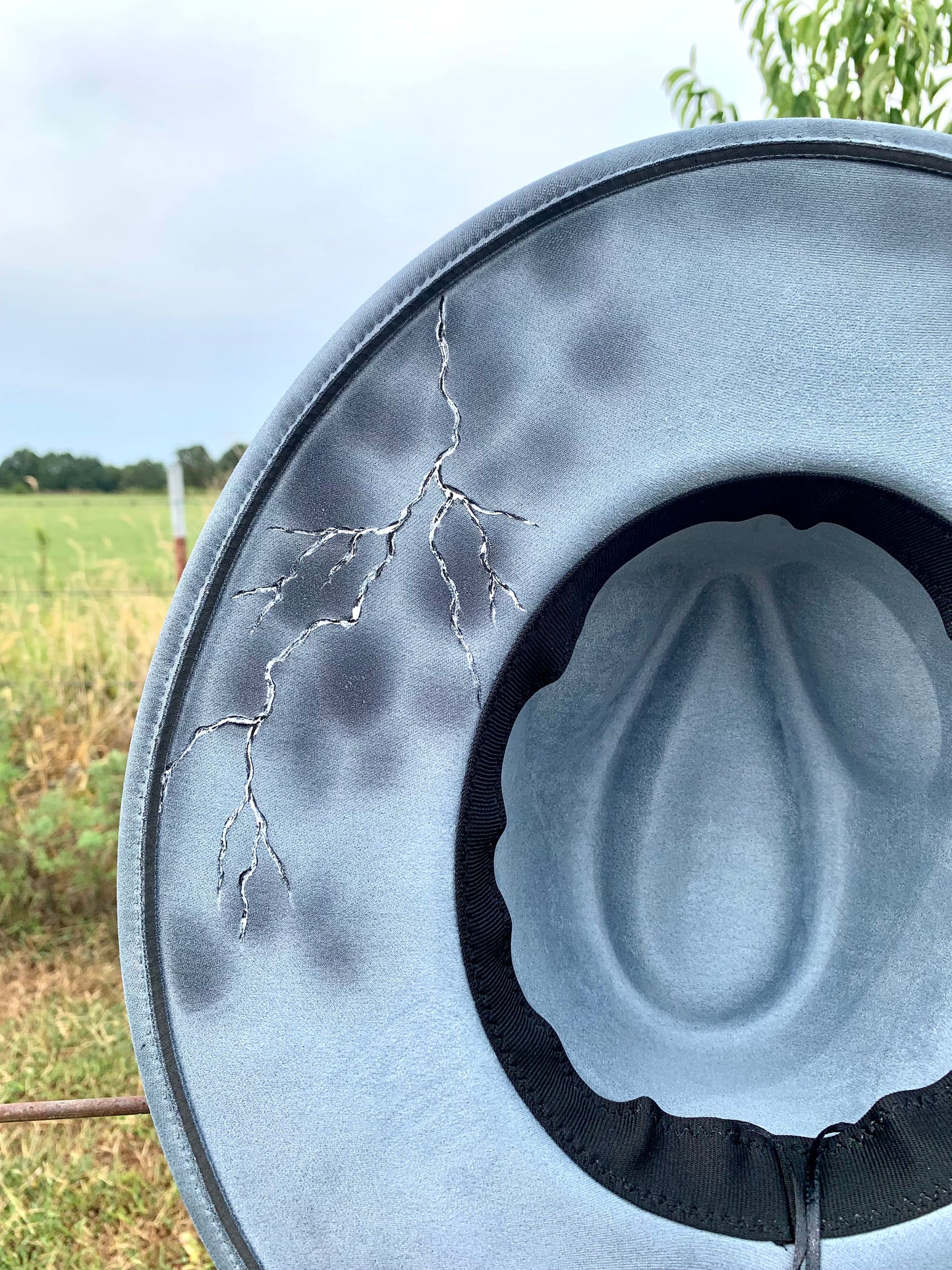 Hand Burned/Hand Painted Rancher Hat "I Am The Storm" Design