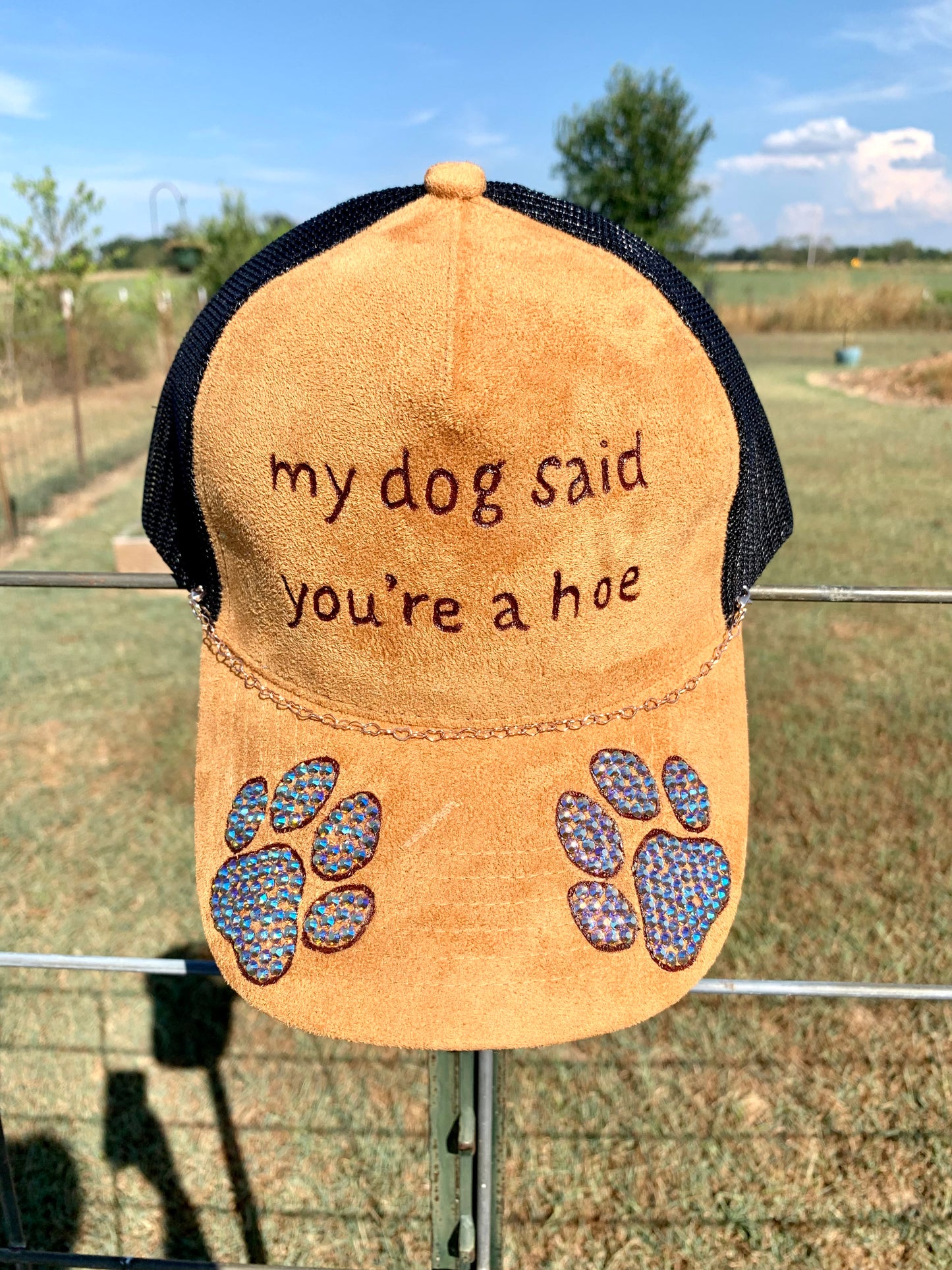 Hand Burned Two-Toned Vegan Suede Trucker Hat