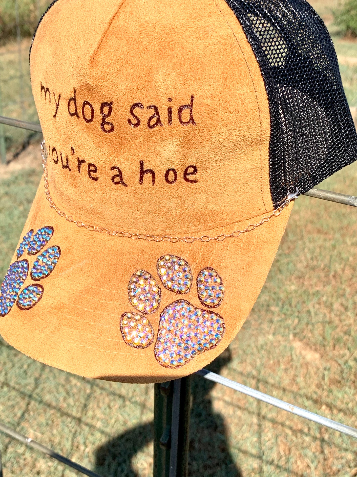 Hand Burned Two-Toned Vegan Suede Trucker Hat