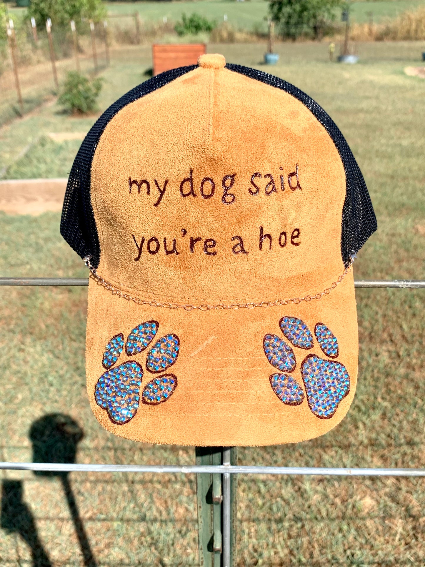 Hand Burned Two-Toned Vegan Suede Trucker Hat