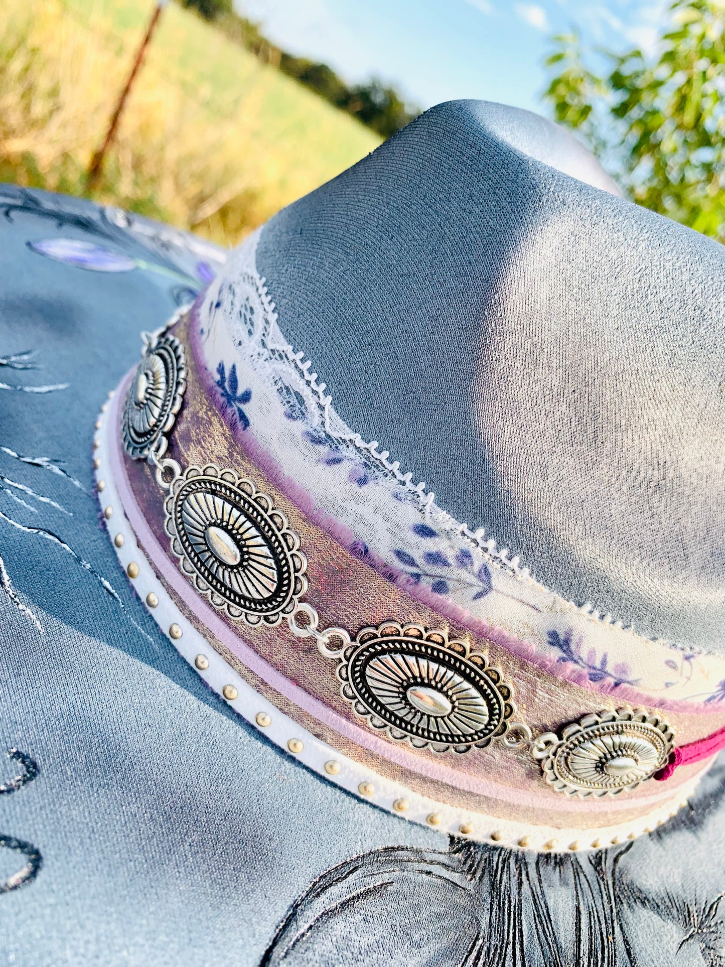Hand Burned Rancher Hat "I Am The Storm" Design