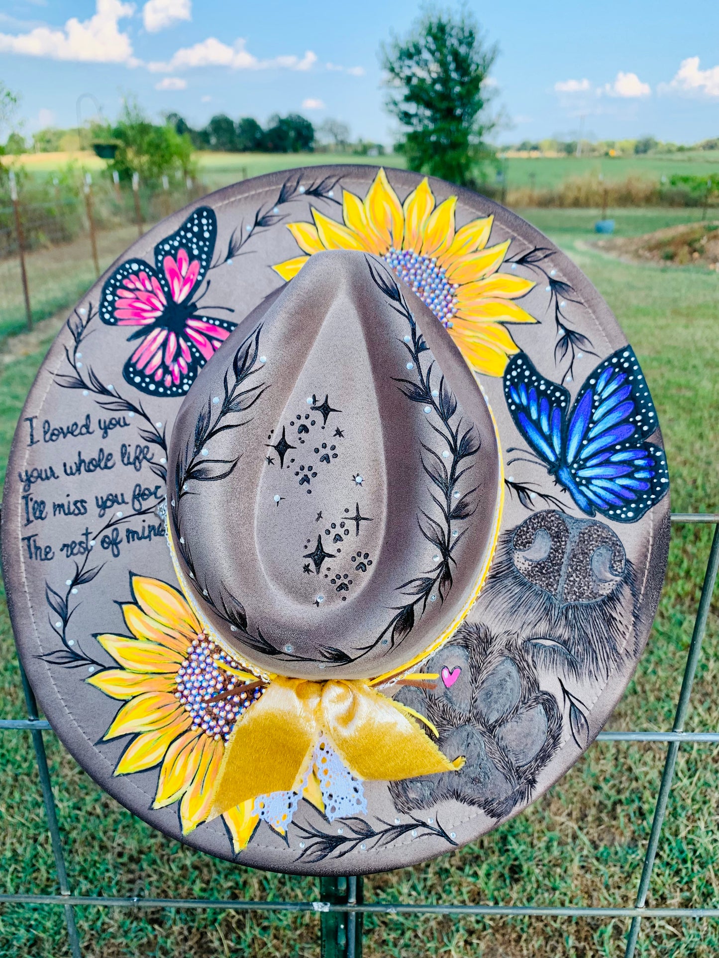 Hand Burned Rancher Hat "I Loved You" Design