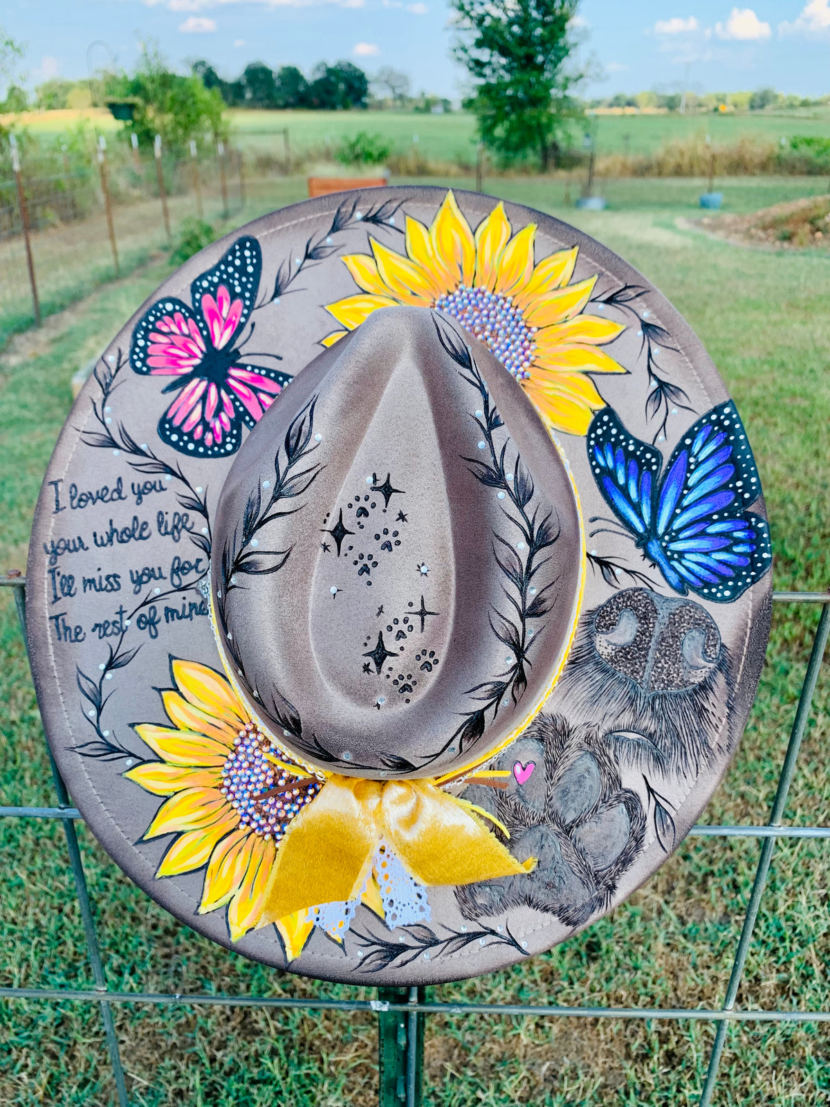 Hand Burned Rancher Hat "I Loved You" Design