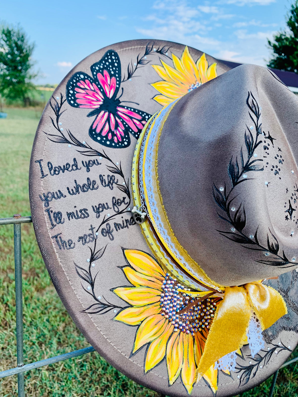 Hand Burned Rancher Hat "I Loved You" Design