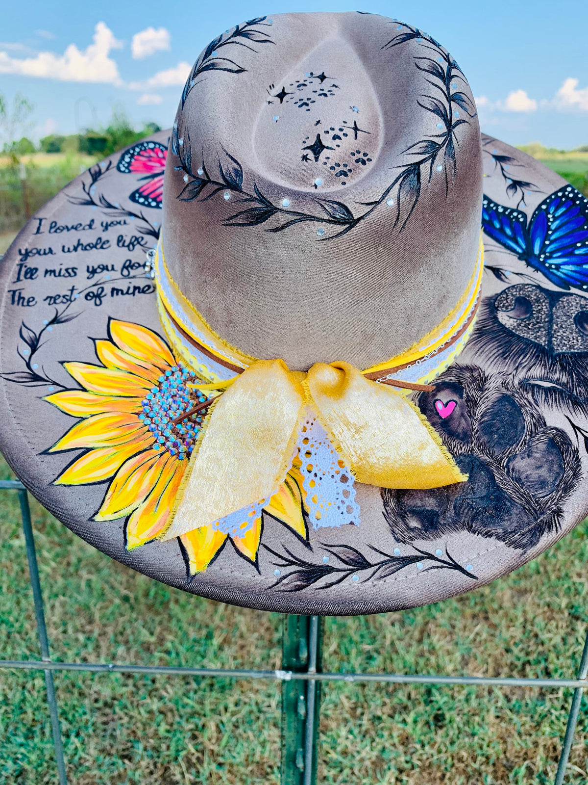 Hand Burned Rancher Hat "I Loved You" Design