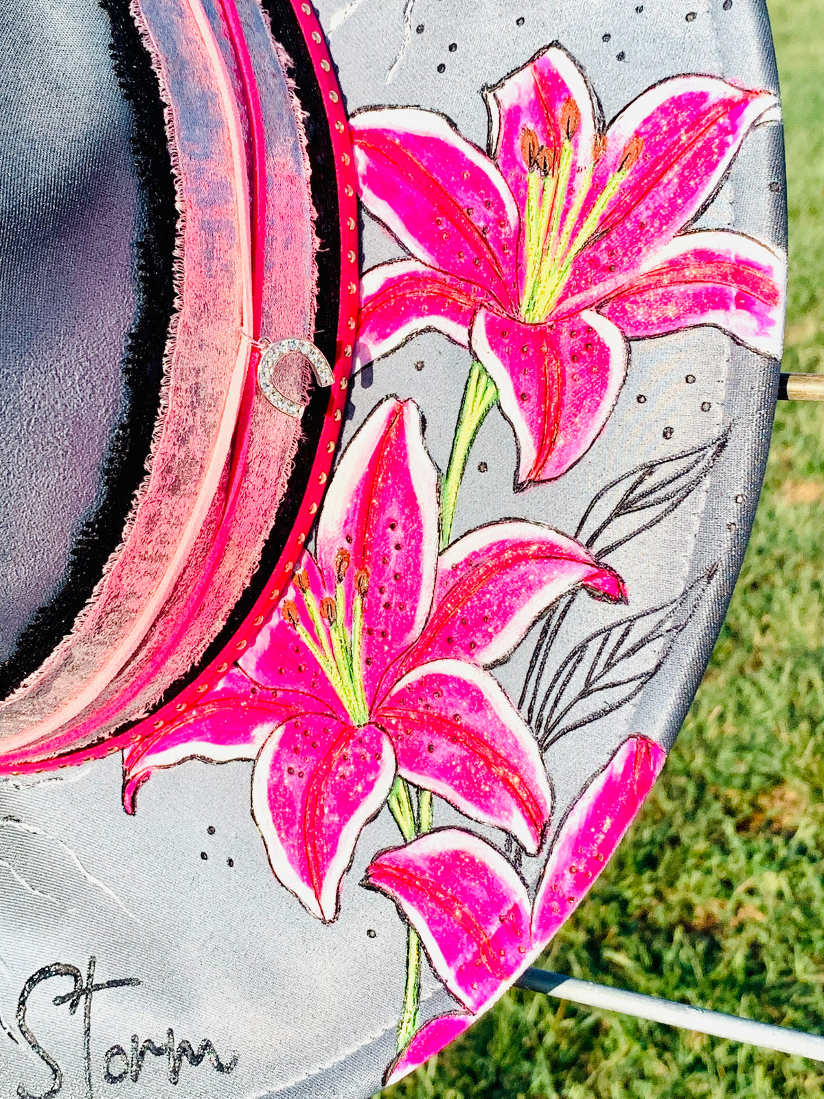 Hand Burned/Hand Painted Rancher Hat "She Whispered Back" Design