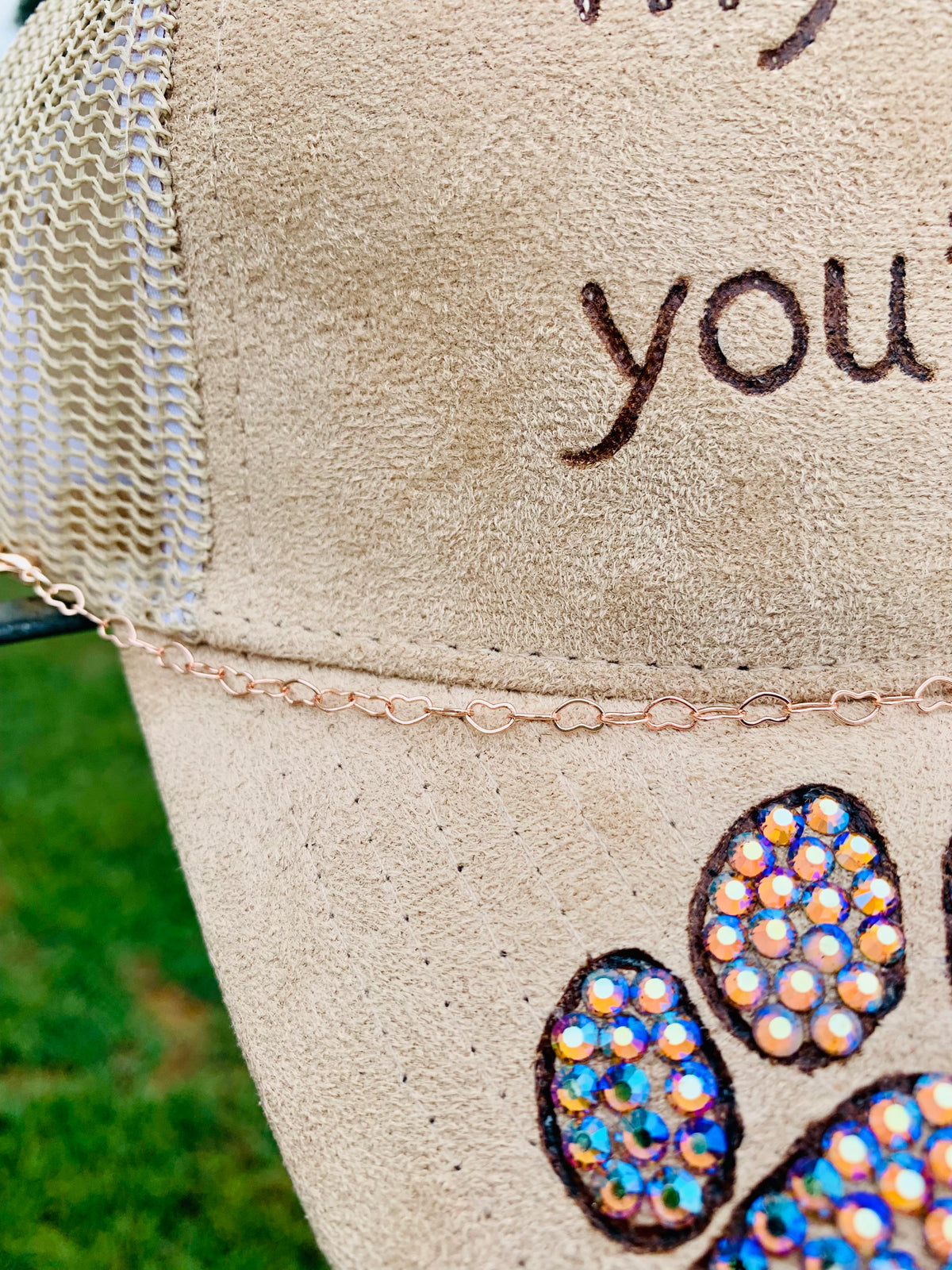 Hand Burned Two-Toned Vegan Suede Trucker Hat