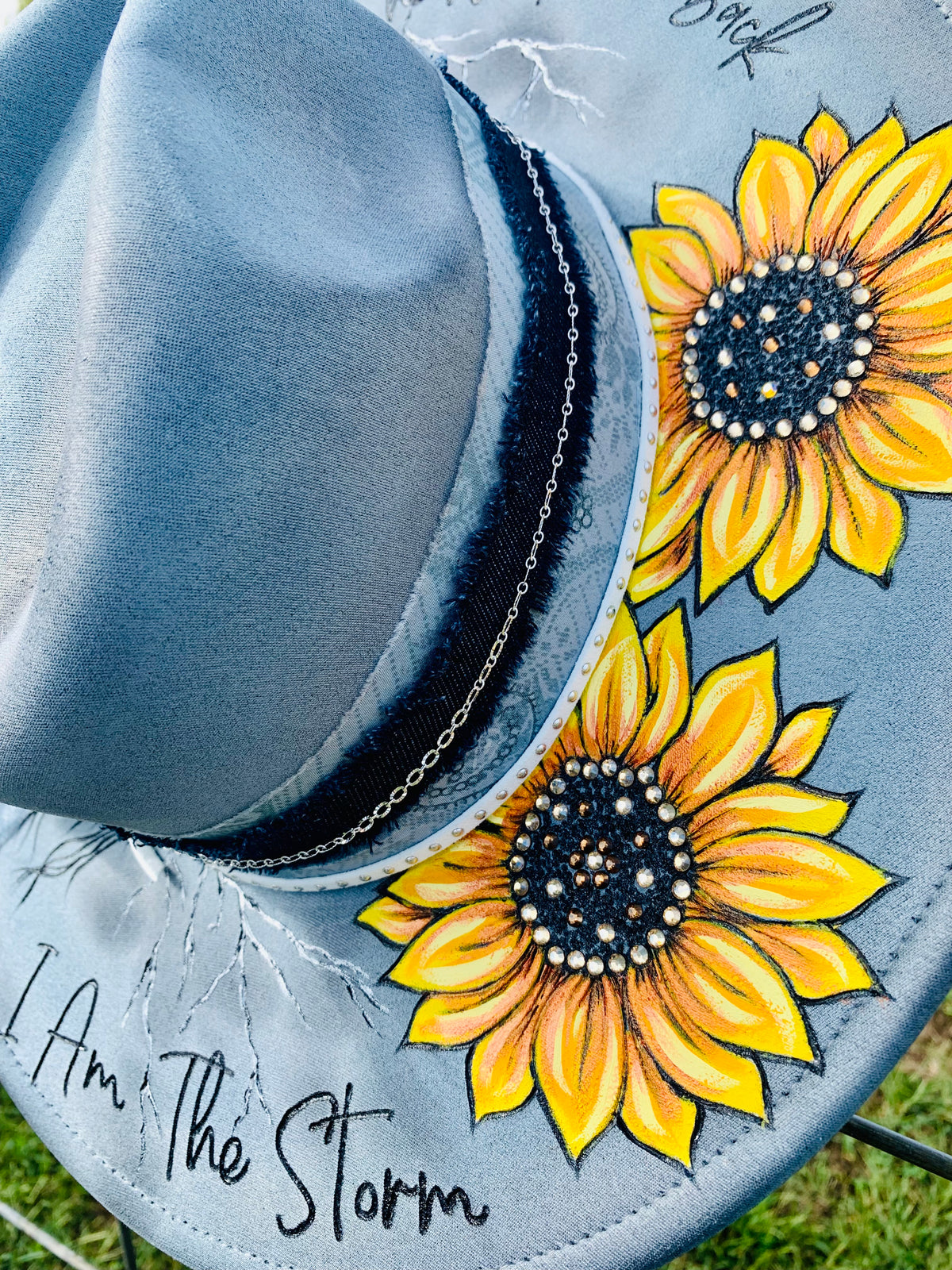 Hand Burned/Hand Painted Rancher Hat "She Whispered Back" Design