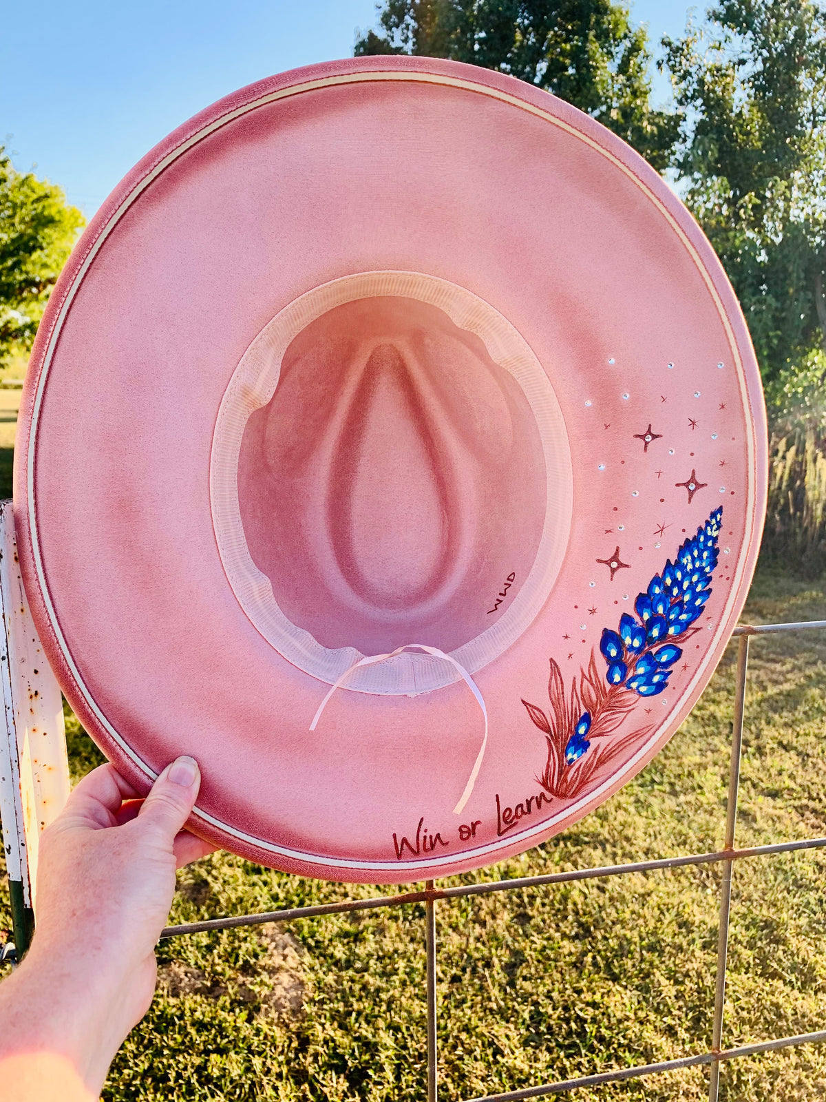 Hand Burned/Hand Painted Rancher Hat "Mrs. America 2021" Design (Custom)
