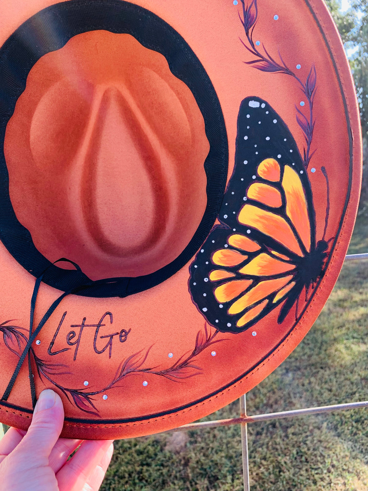 Hand Burned/Hand Painted Rancher Hat "A Beautiful Transition" Design