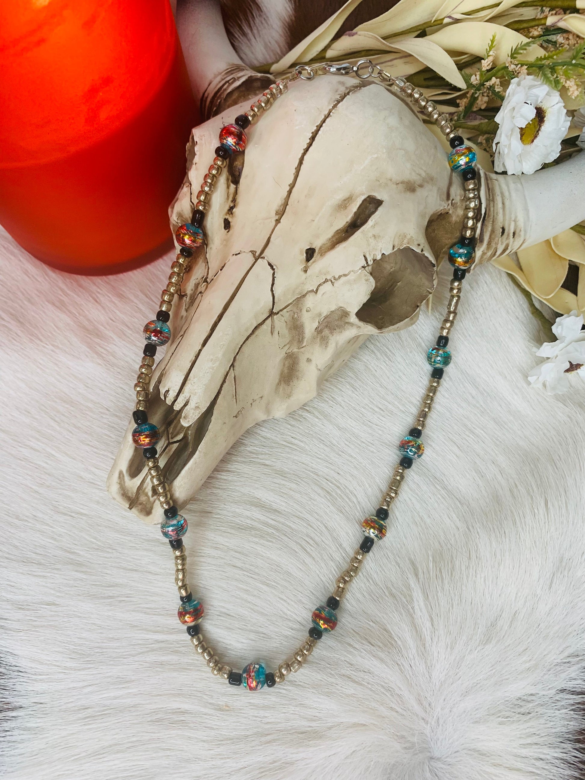 Native Seed Bead Necklace Wild Western Dreams