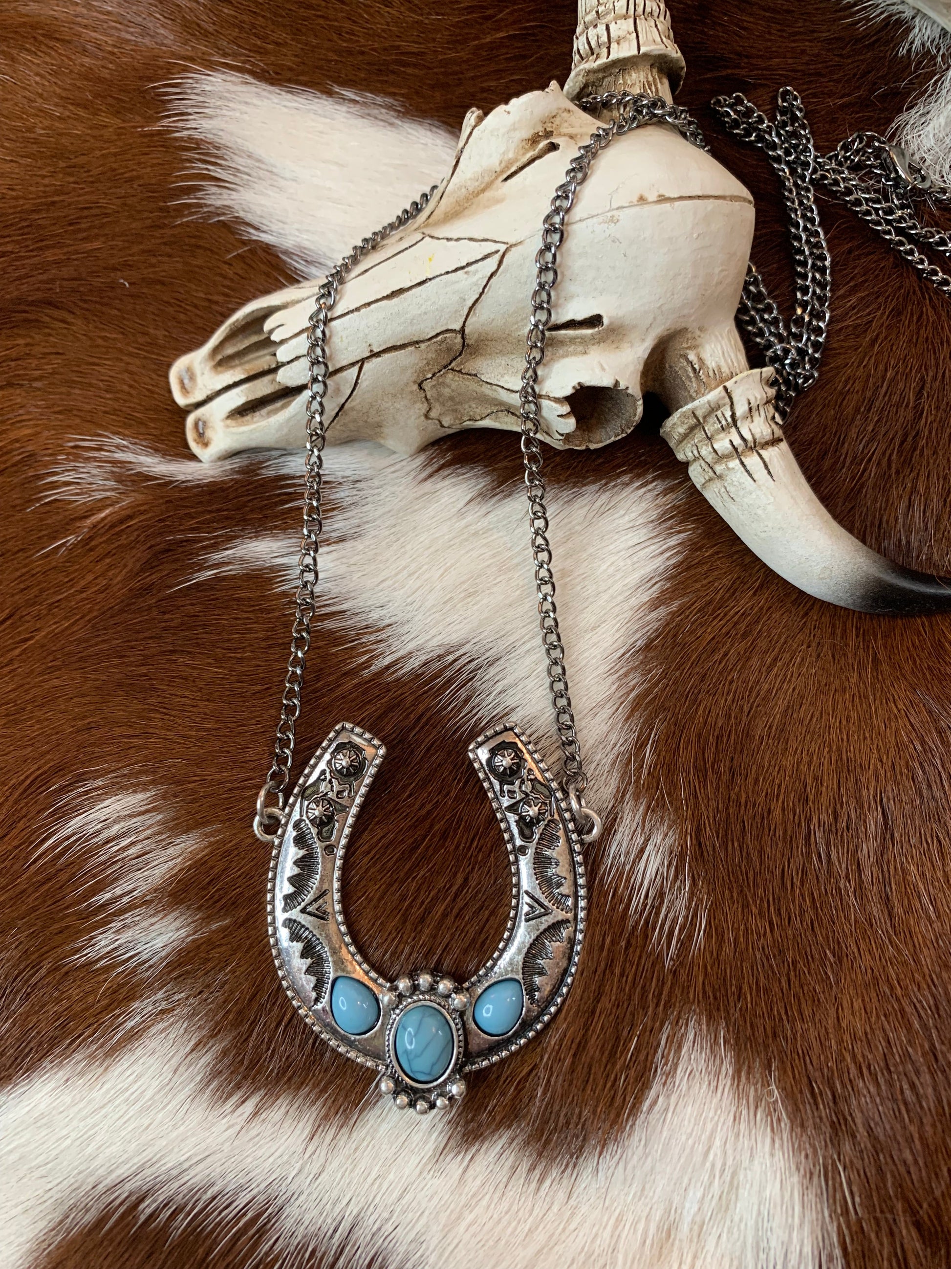 Silver Horseshoe Necklace Wild Western Dreams