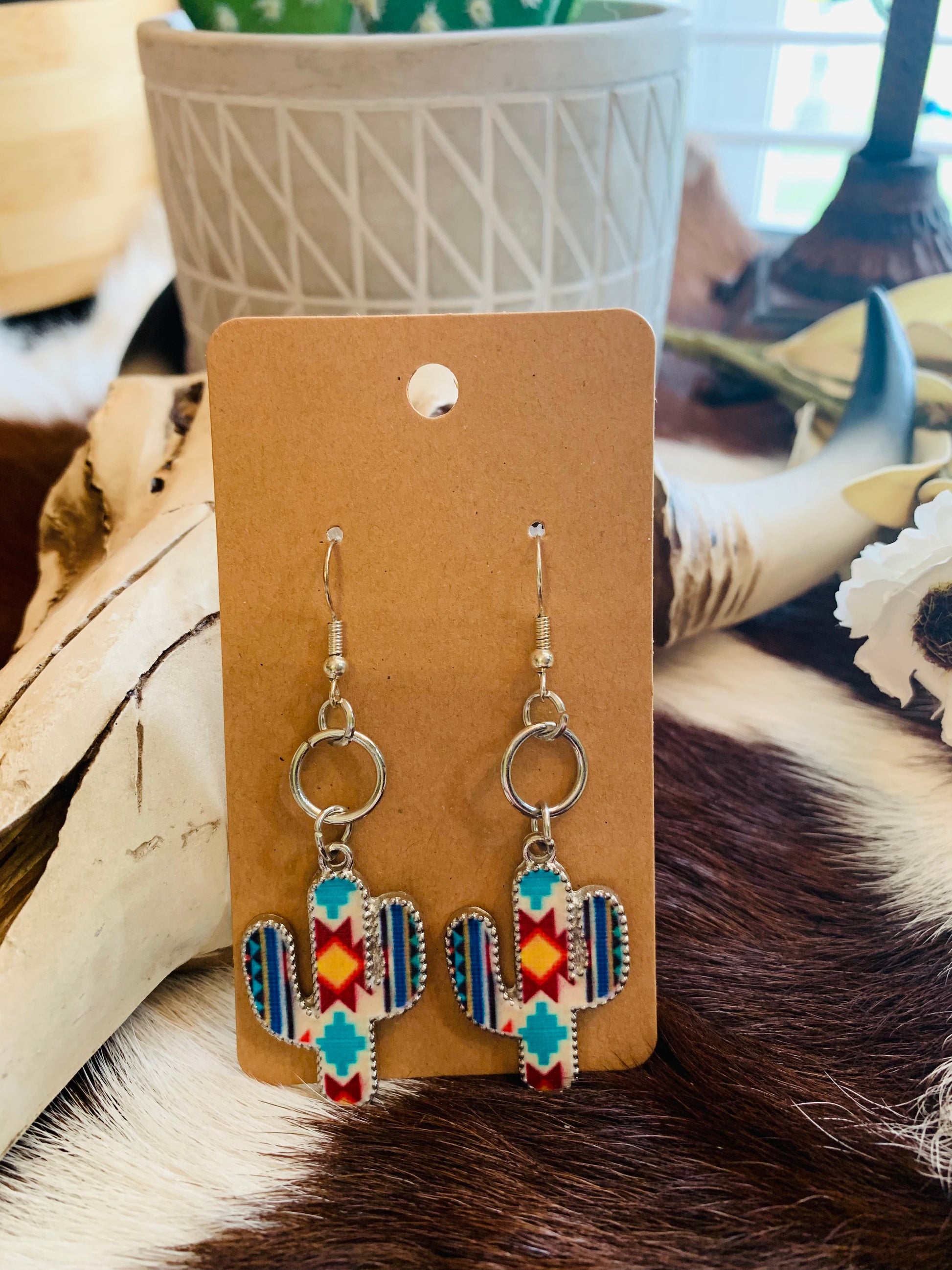 Southwest Cactus Earrings Wild Western Dreams