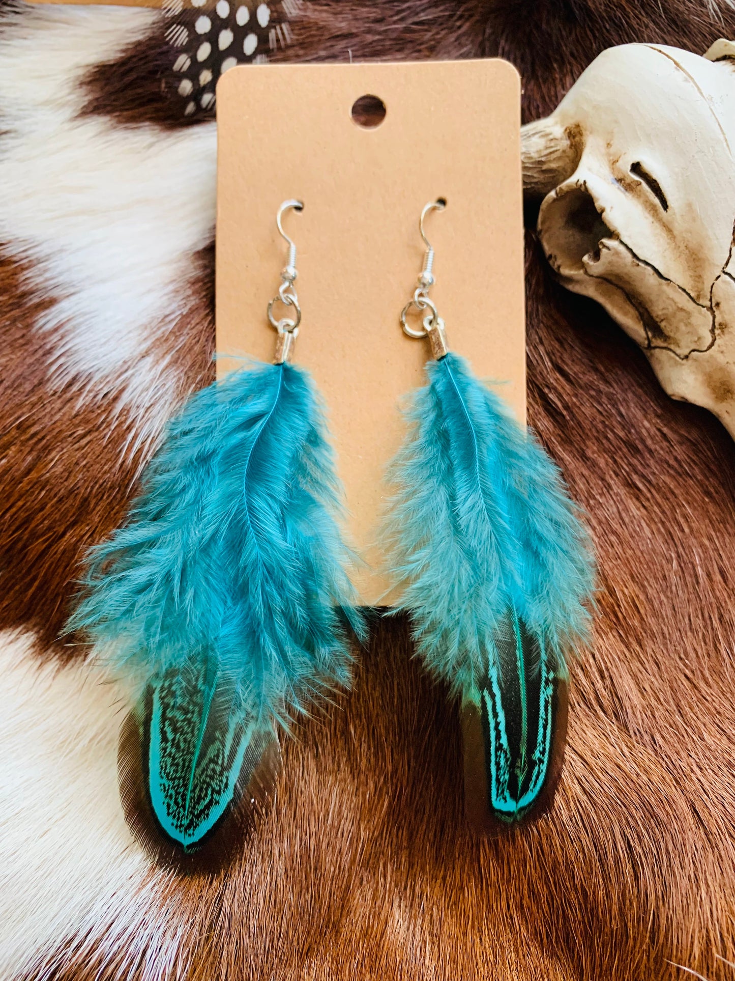 Turquoise Feather Earrings Wild Western Dreams