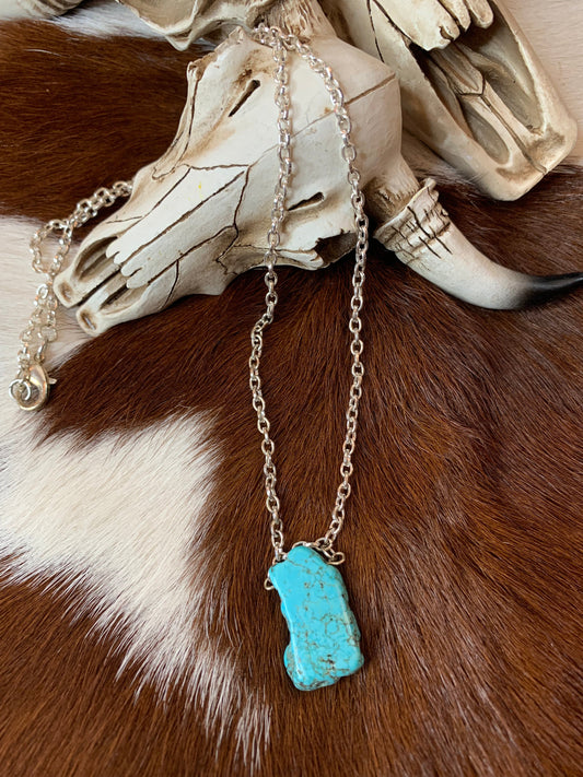 Turquoise Stone Necklace Wild Western Dreams